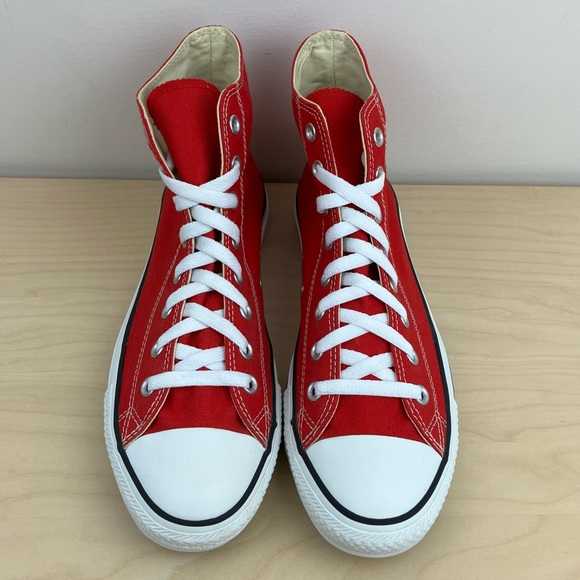 Converse Men’s Size 10.0 All Star Chuck Taylor Hi Top Red & White Shoes - Picture 4 of 11